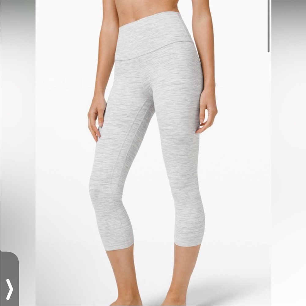 lululemon athletica Heathered Light Gray Cropped Leggings